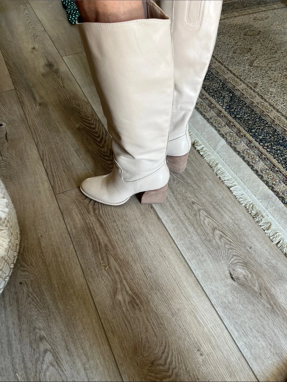 Vince Camuto Over-the-Knee Cream Leather Boots